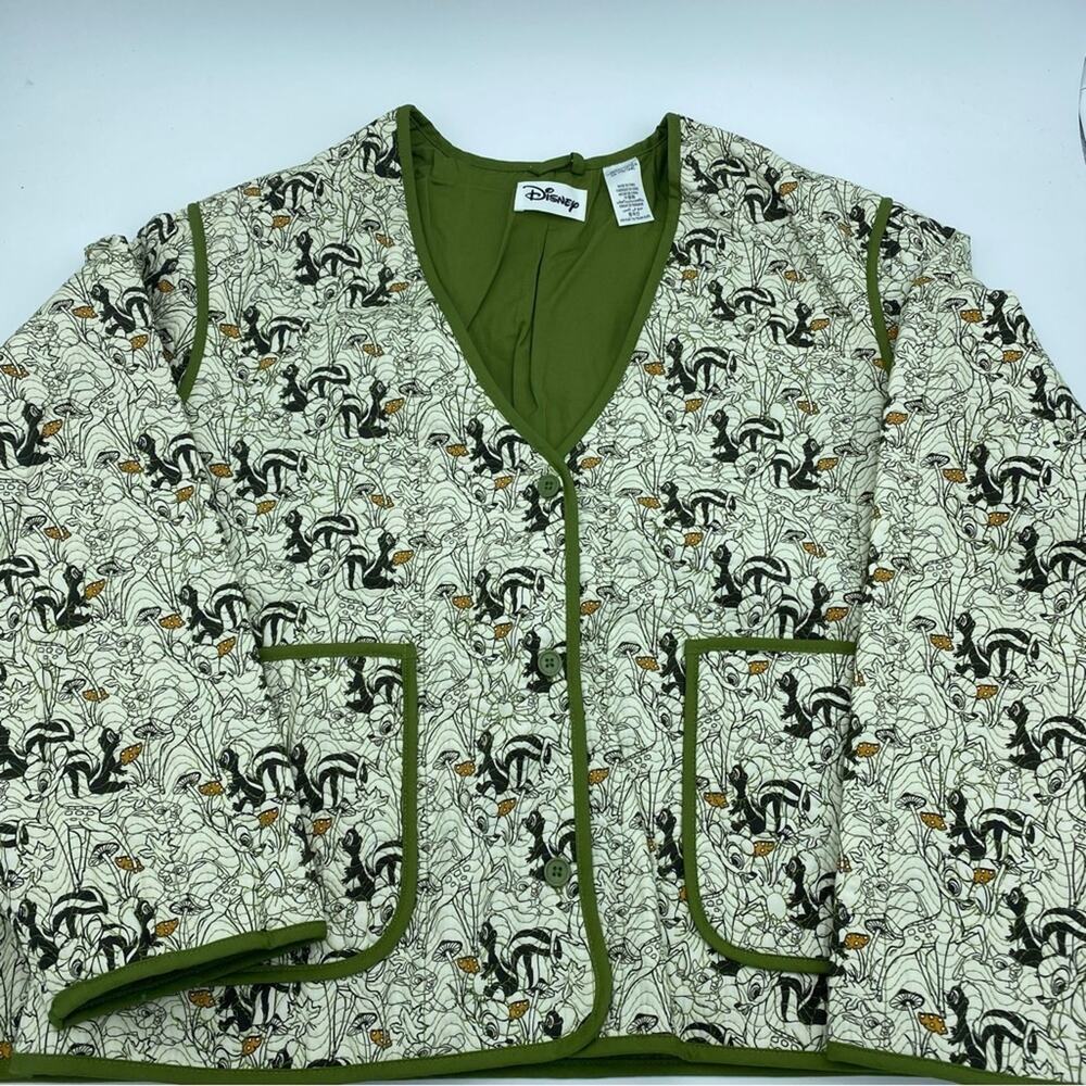 Disney Jacket Women's Bambi & Thumper Quilted Size‎ 1X in Green